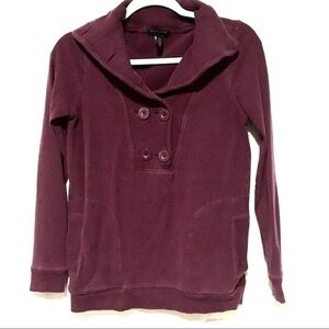 Banana Republic Sweater Stretch Cowlneck Pullover Cotton Purple Womens sz Small